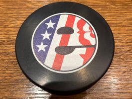 Eishockey Puck Burger King Motiv gebraucht schwarz