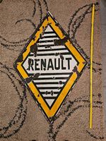 Originales Renault Emailleschild mit klassischem Diamant-Log