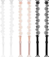 3 BH Ersatzträger weiss, nude, schwarz Blumen, verstellbar