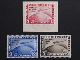 ZEPPELIN Polar Fahrt Mi-Nr.456-458 gestempelt selten