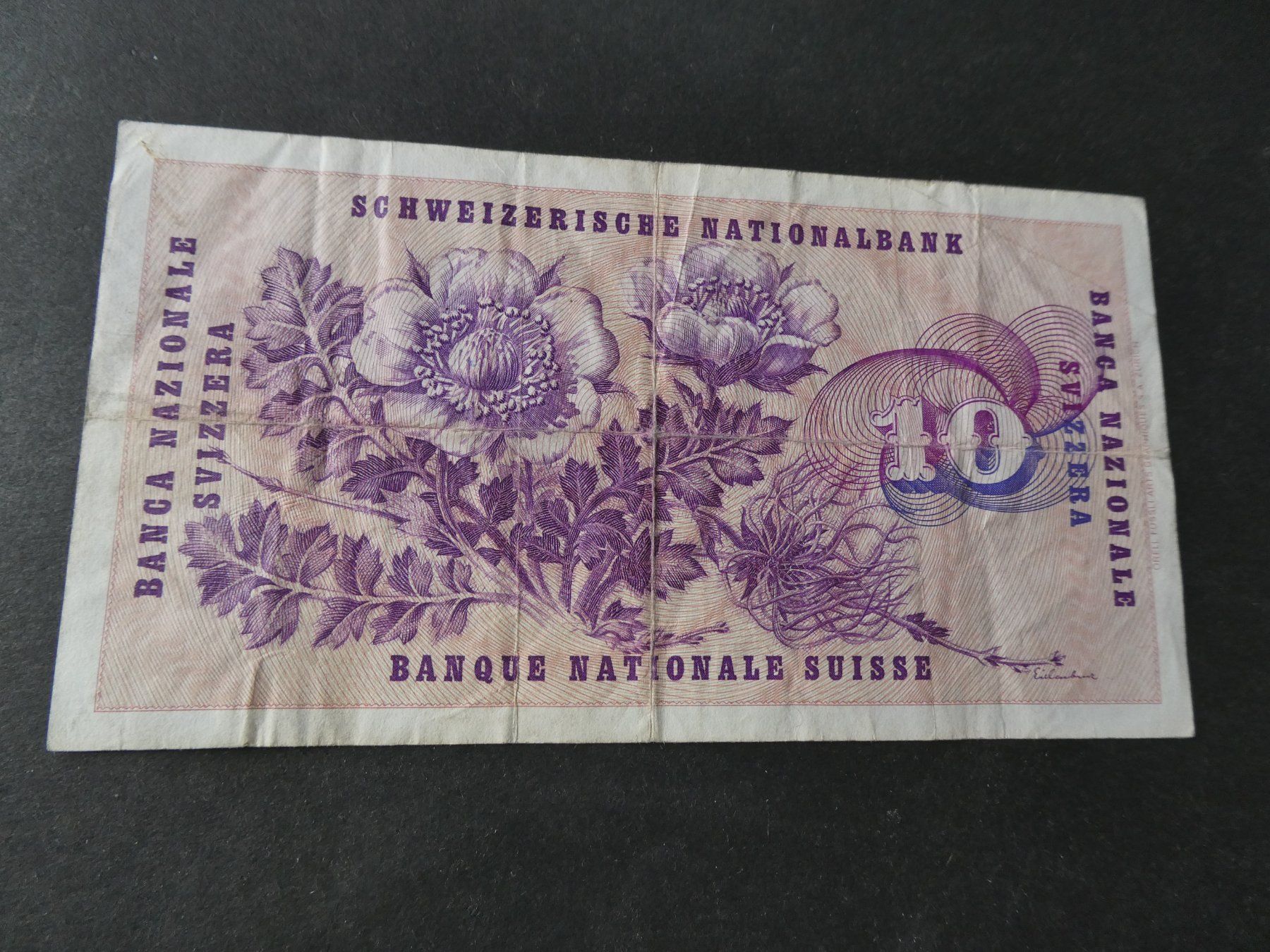 Banconote: Schweiz 1977, 10 Franken – Usato da Hinterforst venduto da Rohusri 1