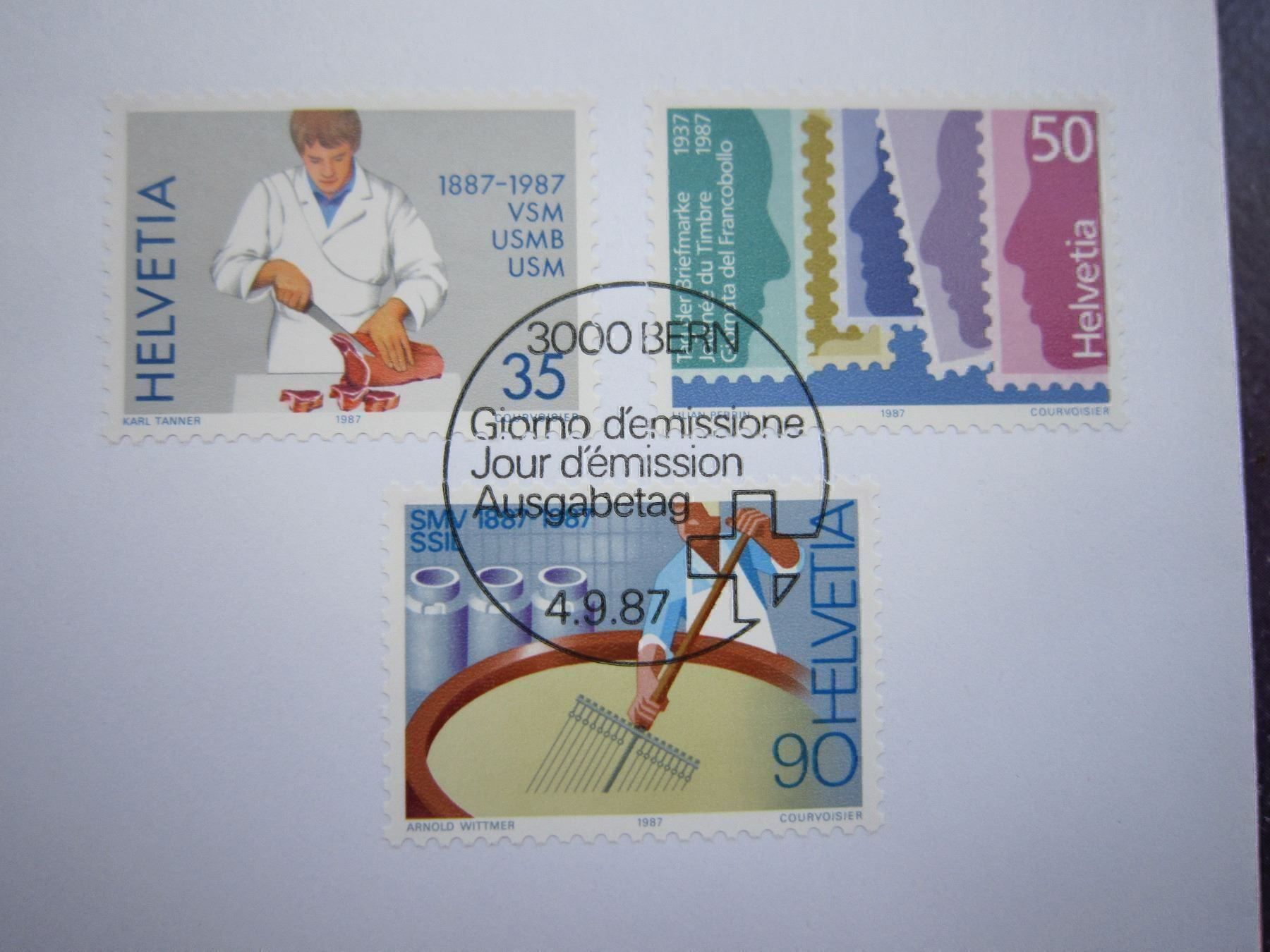 Tutti i francobolli: DEUX FDC OBLITERES 1er JOUR 1981/1987 – Usato da Grand-Lancy venduto da Jc42 1