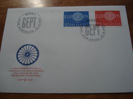 FDC Europamarken 1960, ungelaufen