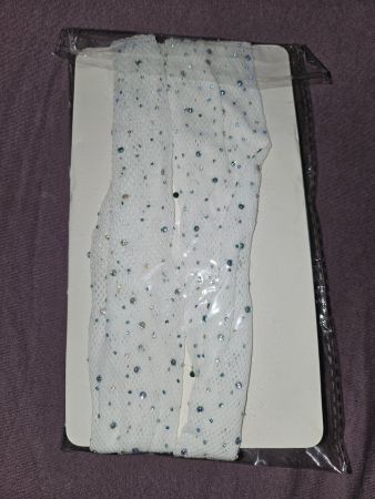 Strumphose: Netz Weiss