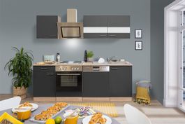 614 Küchenzeile Singleküche 220cm E/SON/G -Küche Einbauküche