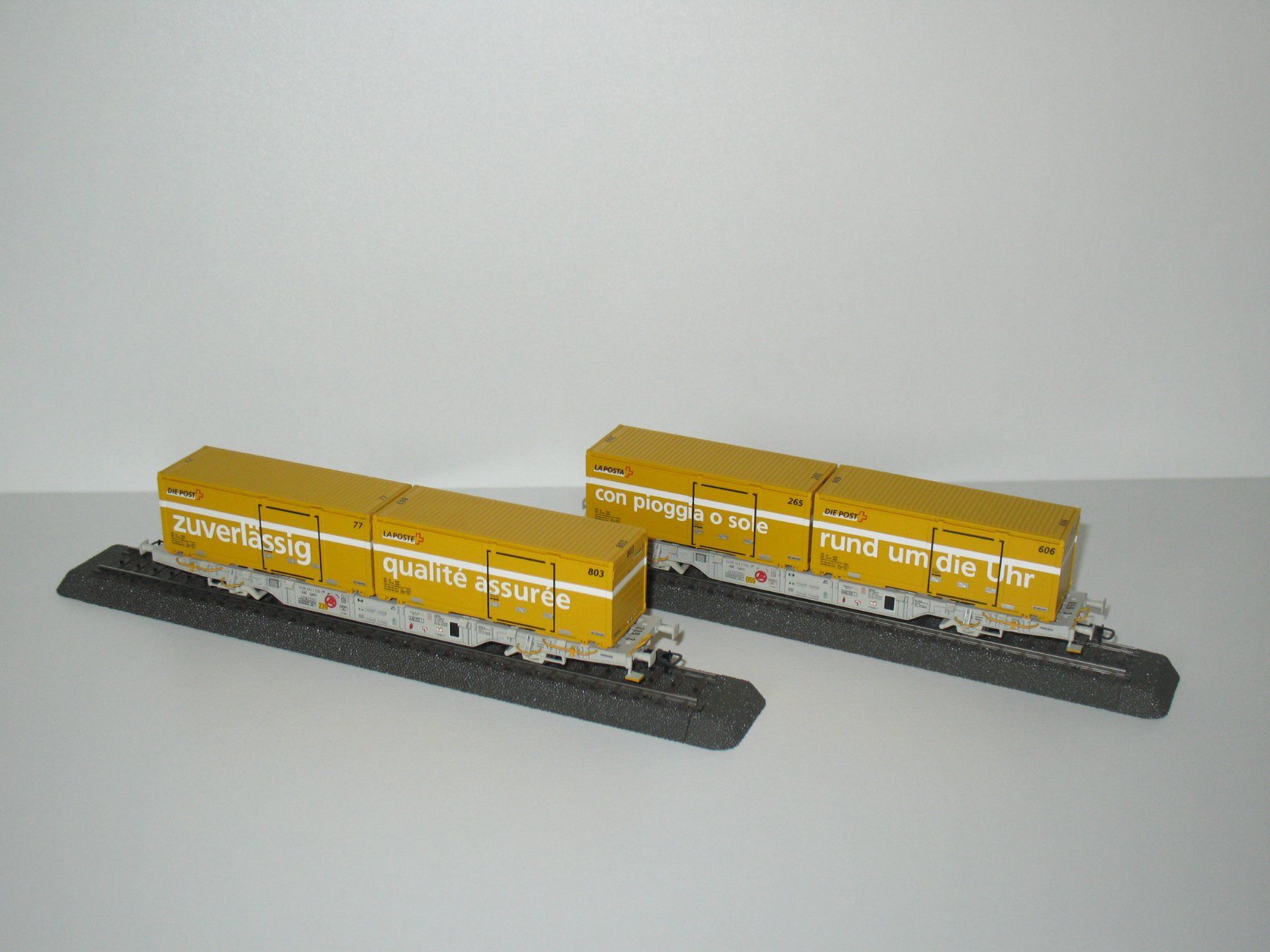 Liliput Modellini di ferrovie: SBB Containertragwagen-Set "Schweizer Post" / Liliput 240035 – Usato da Ettiswil venduto da Caapraibex 4