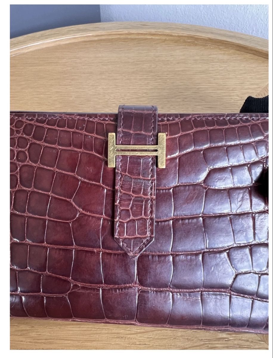 Hermès Portefeuilles: Hermès Krokodil Bordeaux  – D'occasion à Basel par mimi8668 1
