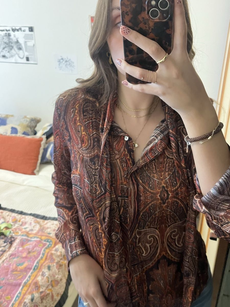 Camicette: Red-brown elegang tailored shirt  – Usato da Vezia venduto da chi_byp8 3