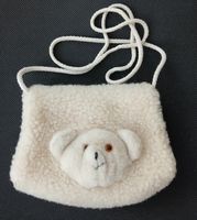 Kindertasche Händewärmer Bär Schurwolle weiss 20cm  