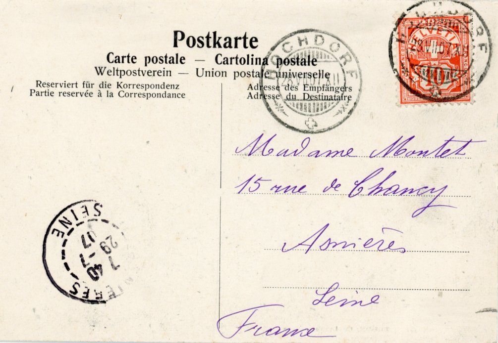 Cartes postales: Baldegg  LU  b. Hochdorf  /  Tochterpens. & Lehrers. um 1907 – D'occasion à Brig par Valcards54 1