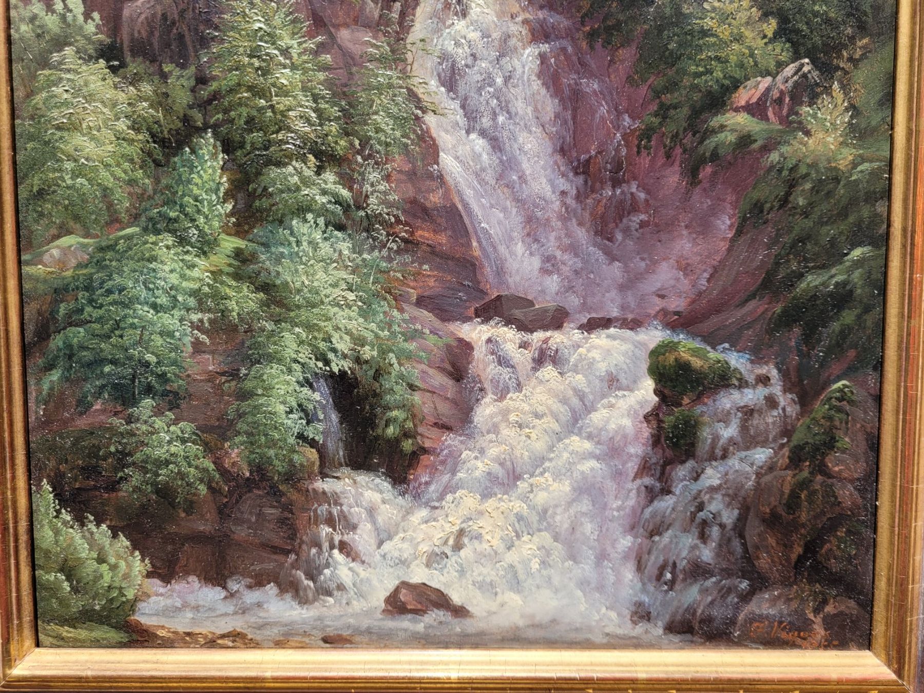 Dipinti: Bild "WASSERFALL IM GEBIRGE" - historisches Gemälde – Usato da Oetwil am See venduto da swisspeak 8