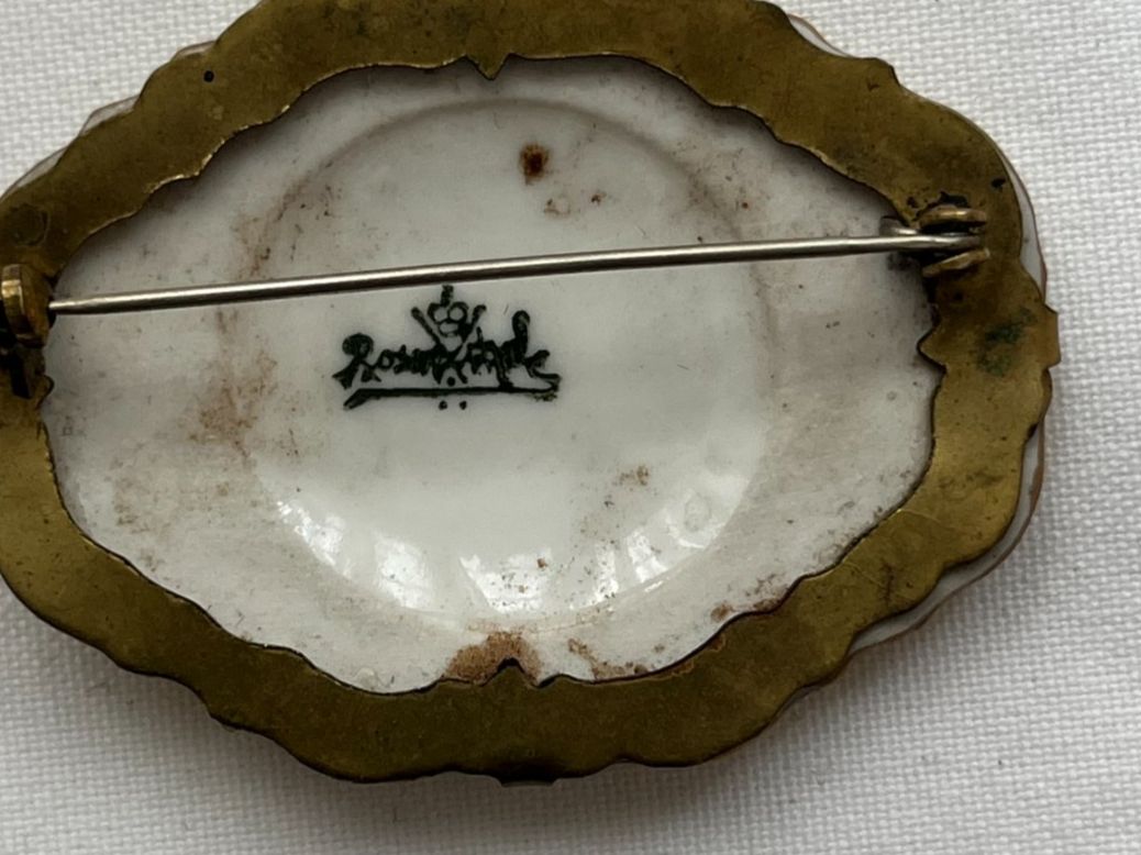 Rosenthal Spille & Fermagli: wunderschöne, handbemalte Brosche von Rosenthal, – Usato da Zürich venduto da livifloli 1