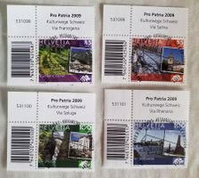 2009, Pro Patria Satz Ersttag Vollstempel mit Tabs