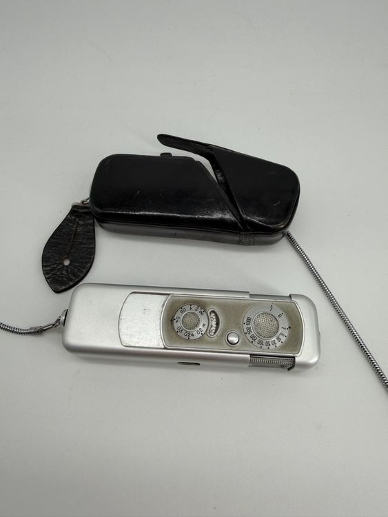 Appareil Photo Espion Minox AIII – Subminiature 9,5 Mm, 1953/1954, étuis Cuir Rouge