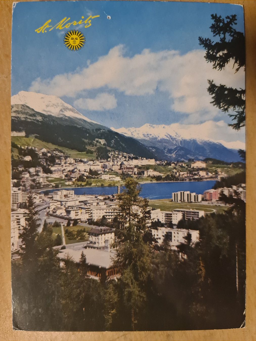 Cartoline postali: Vintage Ansichtskarte St. Moritz mit Briefmarke – Usato da Dintikon venduto da Vexi