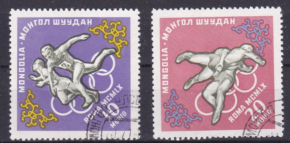 Alle Briefmarken: 2 Timbres Mongolie - 1960 - JO-Rome - Obl. – Gebraucht aus Blonay von Leglaude_01