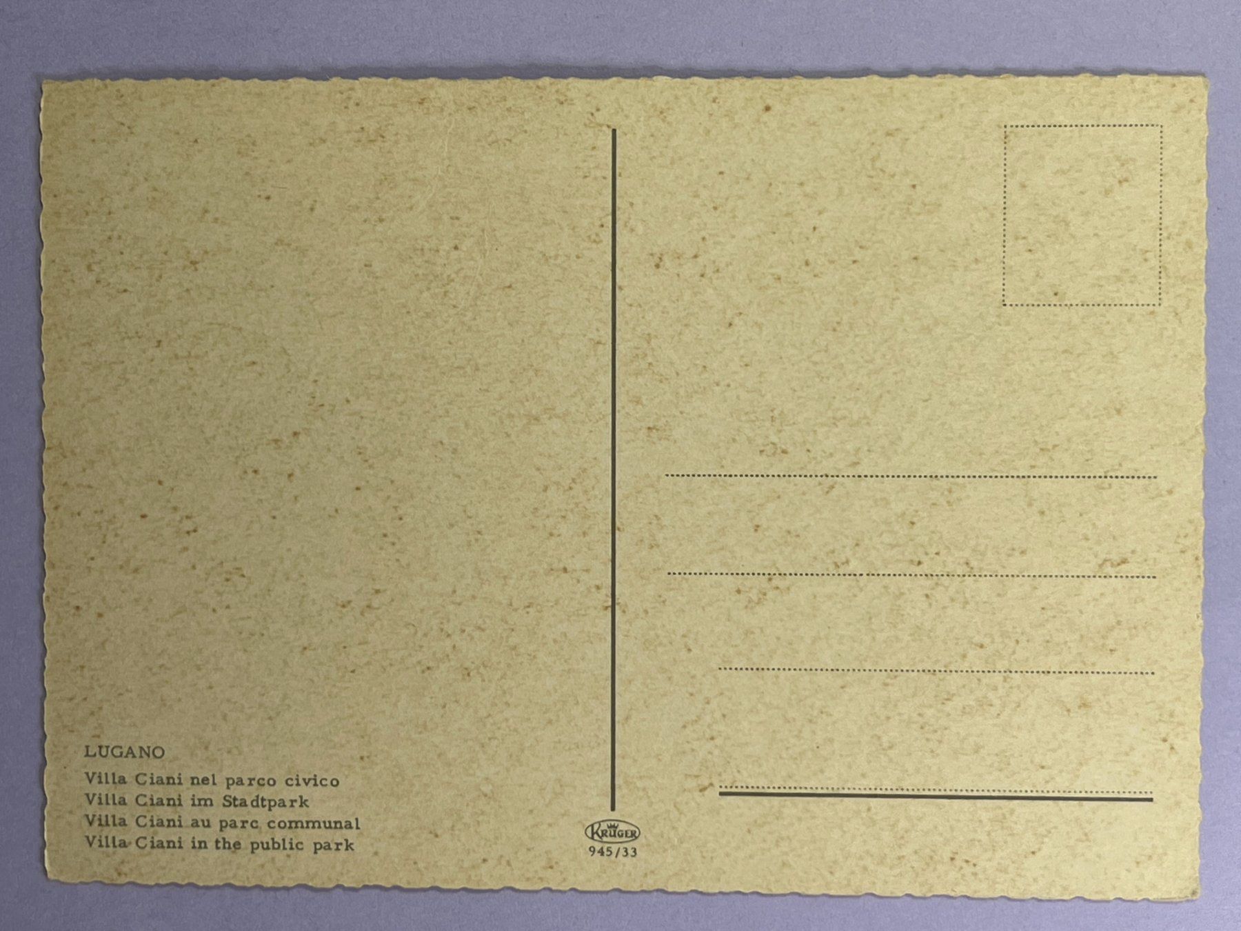 Cartoline postali: Lugano - Villa Ciani nei parco civico – Usato da Steg VS venduto da danwer74 1