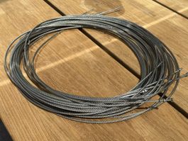 6 Rostfreie Drahtseile 5mm mit beidseitigem M4 Gewinde 