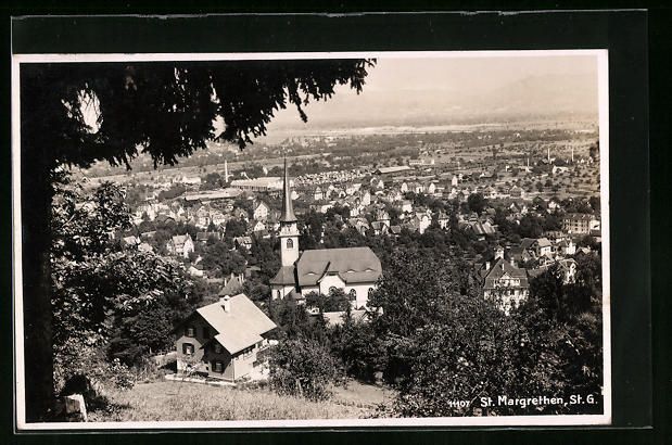 Ansichtskarten: St. Margrethen /St. G., Teilansicht mit  – Gebraucht aus Berlin von bartko-reher