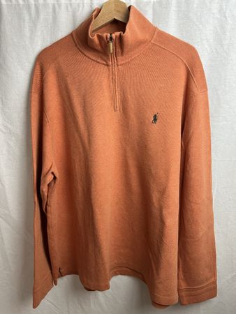 Quarter zip Ralph Lauren orange taille XL