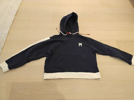 Monoprix Hoodie Gr. L Marineblau/Weiss selten getragen