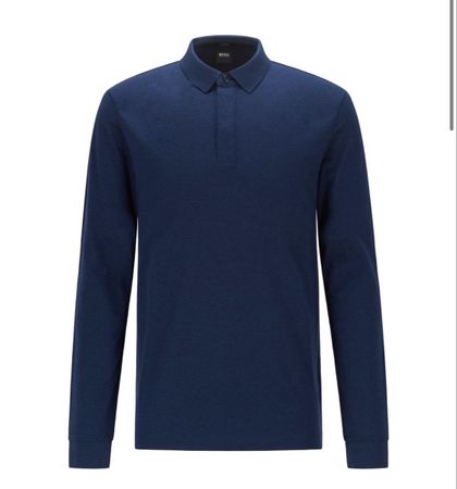 Hugo Boss Poloshirt Langarm Marineblau Grösse M - Neuwertig