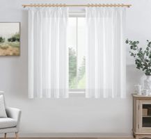 Vorhänge weiss blickdicht 2 Stück BxH 140x160cm