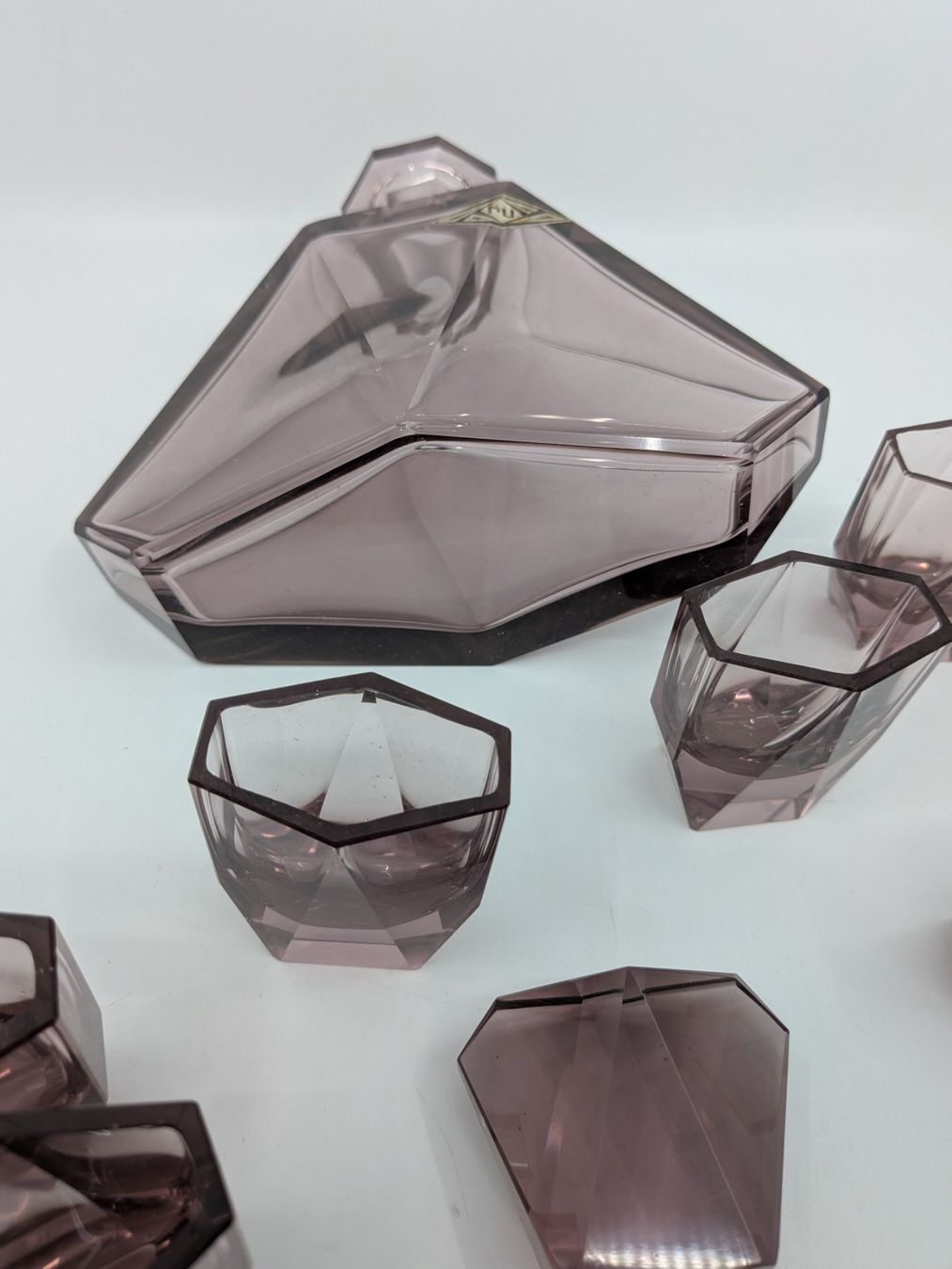 Caraffe: Art Deco Kristallglas Set Karaffe & Gläser – Usato da Emmen venduto da magelan 6