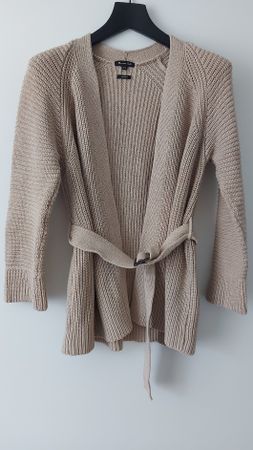 Massimo Dutti Strickjacke/Cardigan, beige/ocker, Gr. S 