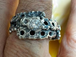 Silberring mit Zirkonia – Unikat
