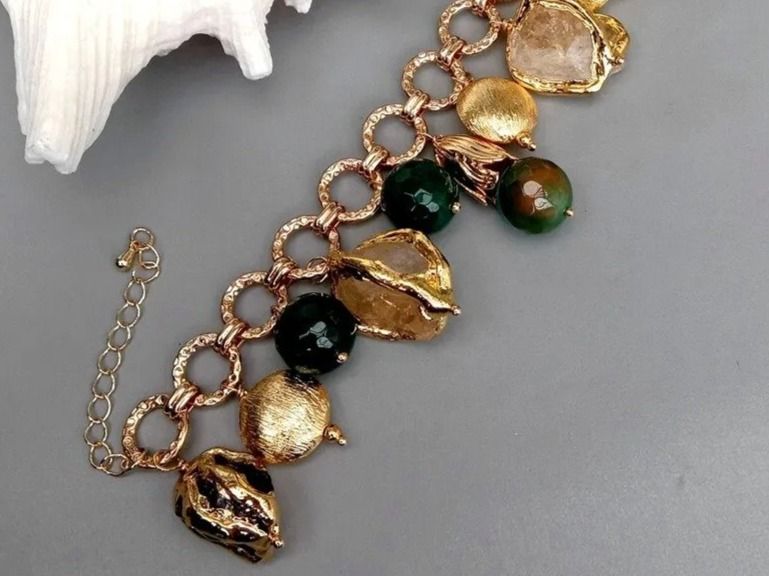 Bracciali & Braccialetti: Wunderbar Amethyst Citrin Amazonit Armband 20cm Bracelet – Nuovo (secondo la descrizione) da Prilly venduto da ilyria73 5