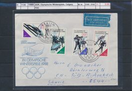 1988 DDR, Olympische Winterspiele, Calgary, FDC