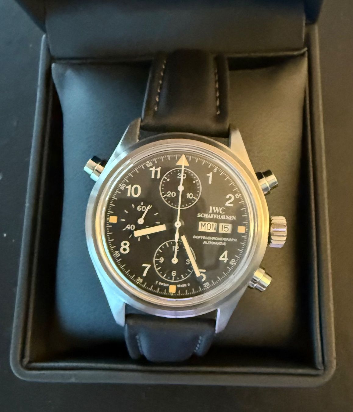 IWC Orologi: IWC Fliegeruhr Doppelchronograph Ref. 3713 – Usato da Meilen venduto da Dromedar 5