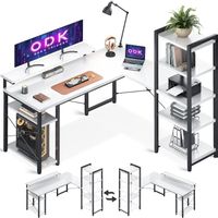 Schreibtisch Eckschreibtisch mit Regal Gaming Weiss