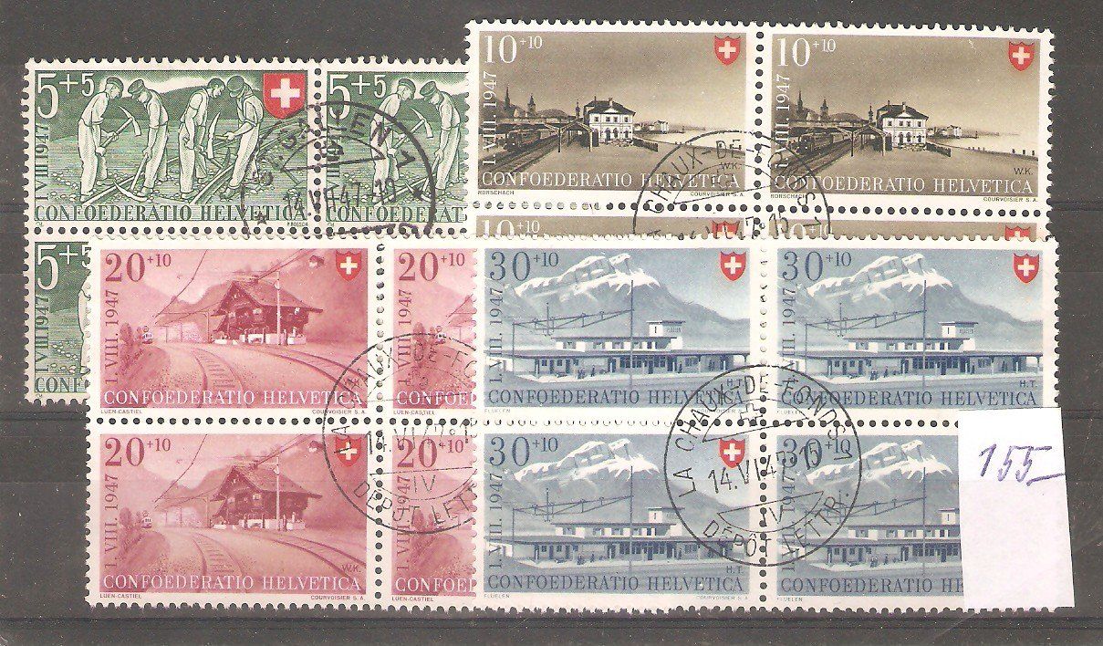 Alle Briefmarken: PP1947 B/4 gest. Chaux-de-Fonds – Gebraucht aus Lausanne von Whorvath