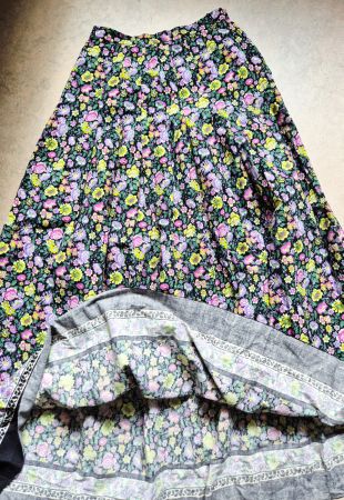 MAXIROCK ROCK JUPE VINTAGE ALCRON S 36 FLORAL,  TOP ZU BLUSE