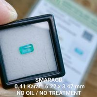 0.41 Karat 6mm SMARAGD EMERALD Edelstein NO OIL ! Zertifikat