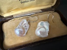 Silber Ohrringe mit Barockperlen 925