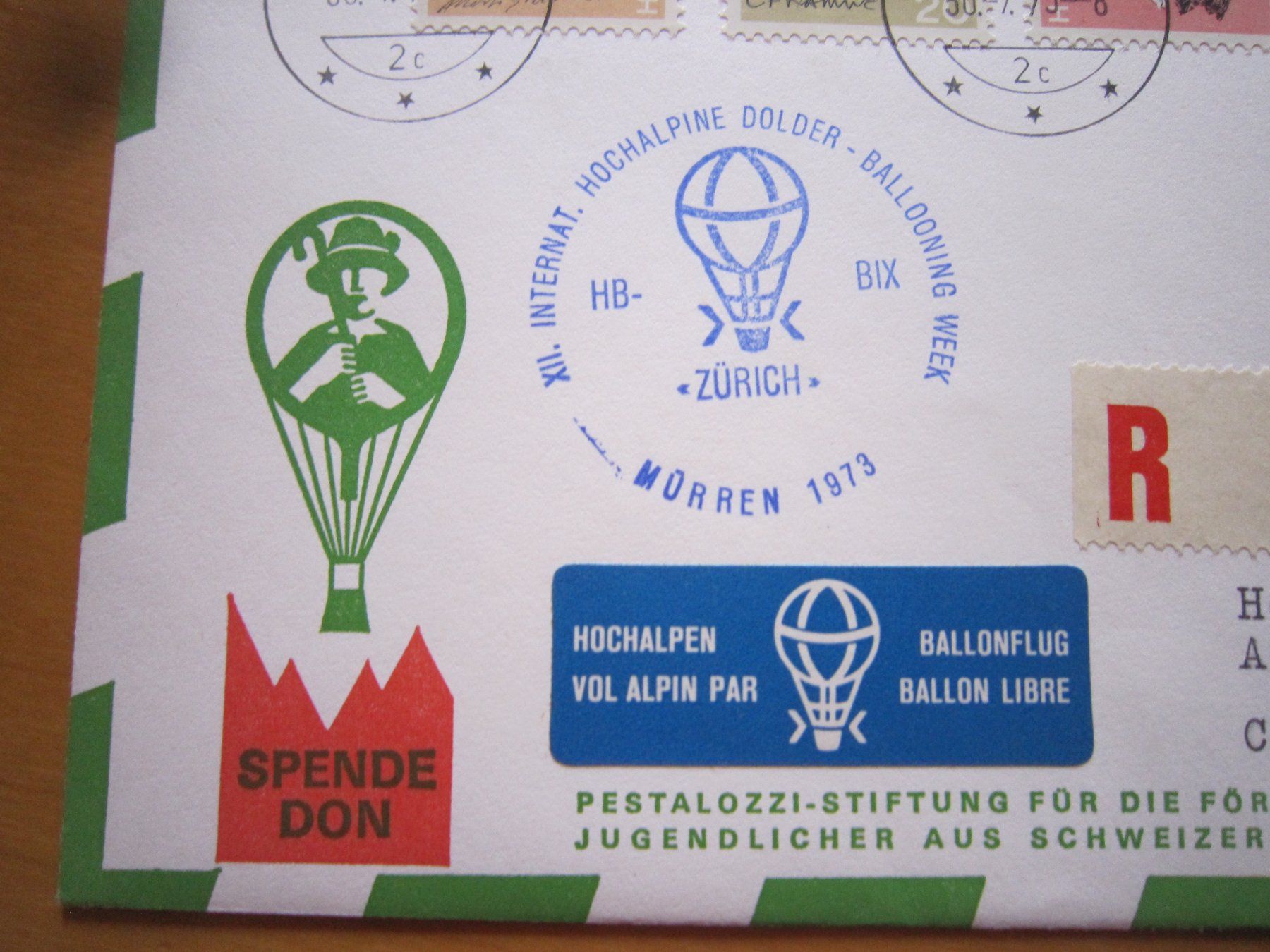 Tutti i francobolli: Ballonposto 1973 Stempel BüLLE – Usato da Giubiasco venduto da sal_9j6w 1