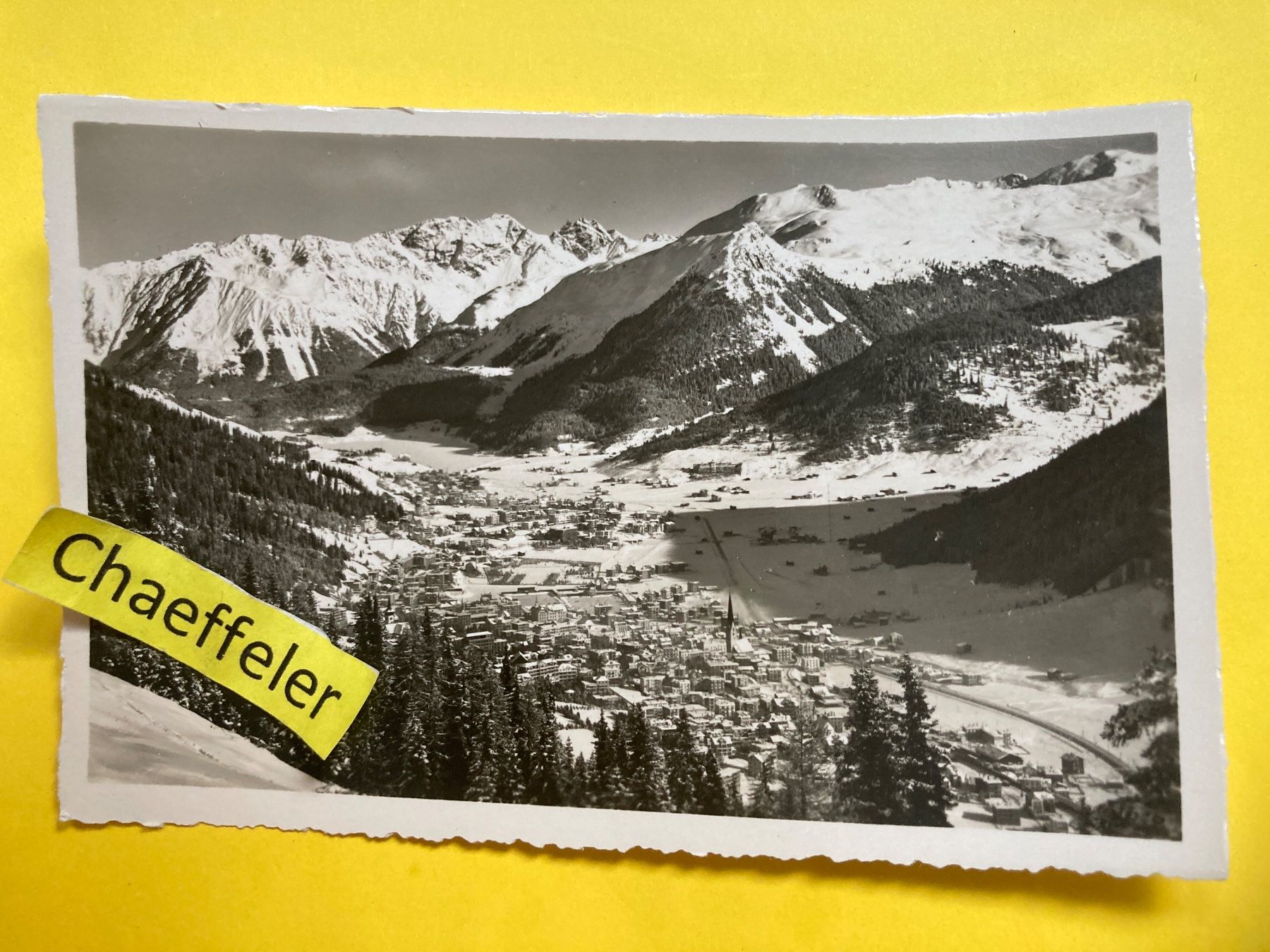 Cartoline postali: Davos gegen Seehorn u. Rhätikon – Usato da Zürich venduto da Chaeffeler