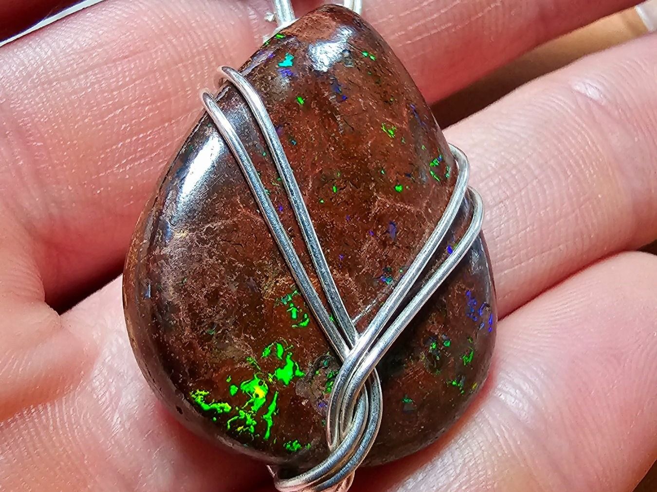 Pendentifs: Grosser Australischer Matrix Opal 925 Silber Anhänger – Neuf avec emballage d'origine à Uerkheim par Winwinner 1