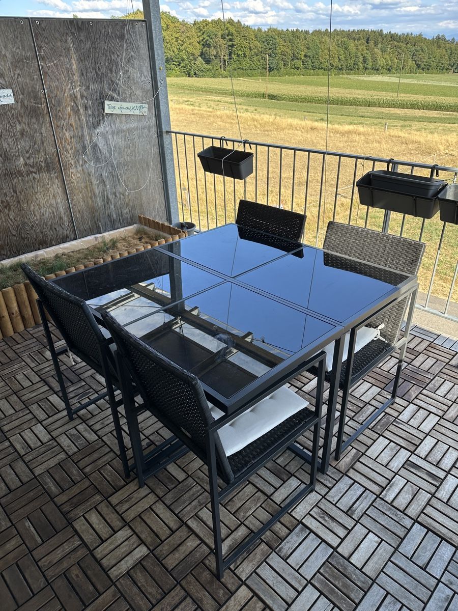 Tischset: Gartentisch mit 4 Stühlen schwarz – Gebraucht aus Meikirch von sjo1990