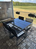 Gartentisch mit 4 Stühlen schwarz