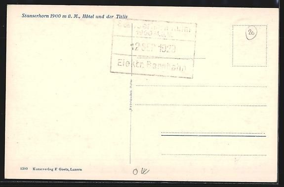 Cartoline postali: AK Stanserhorn, Hotel und der Titlis – Usato da Berlin venduto da bartko-reher 1