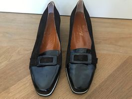 Elegante, braune Pumps Lutomirsky m. Wild- u. Lackleder, 41