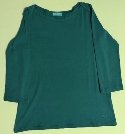 Dunkelgrünes Langarmshirt von Benetton, Grösse S