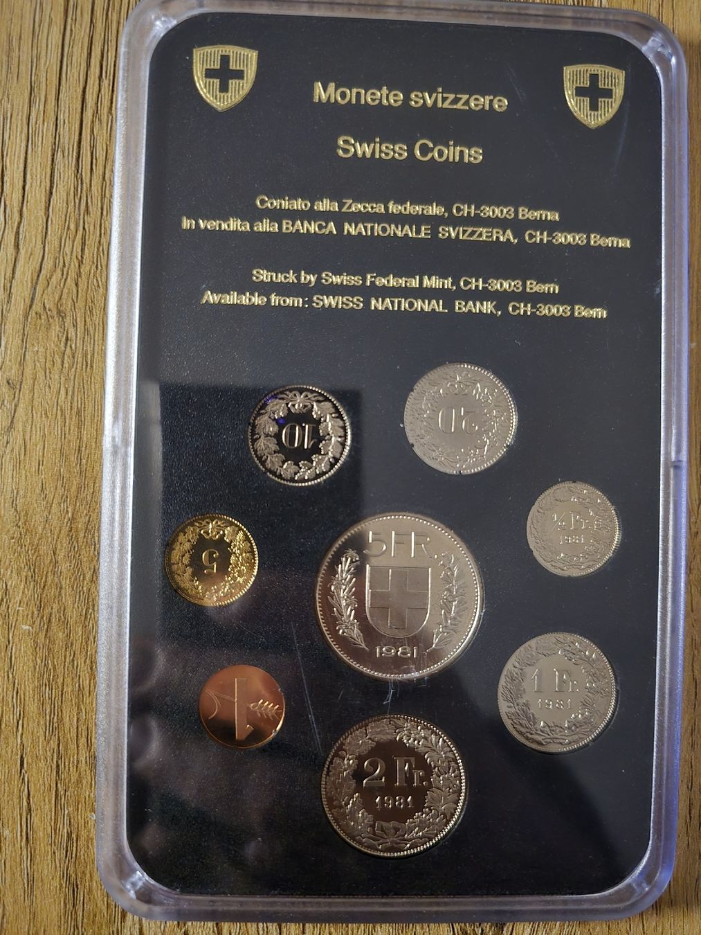 Tutti le monete: Schweizer Münzsatz 1981 Stgl – Nuovo e nell'imballaggio originale da Turtmann venduto da SASGRU 1