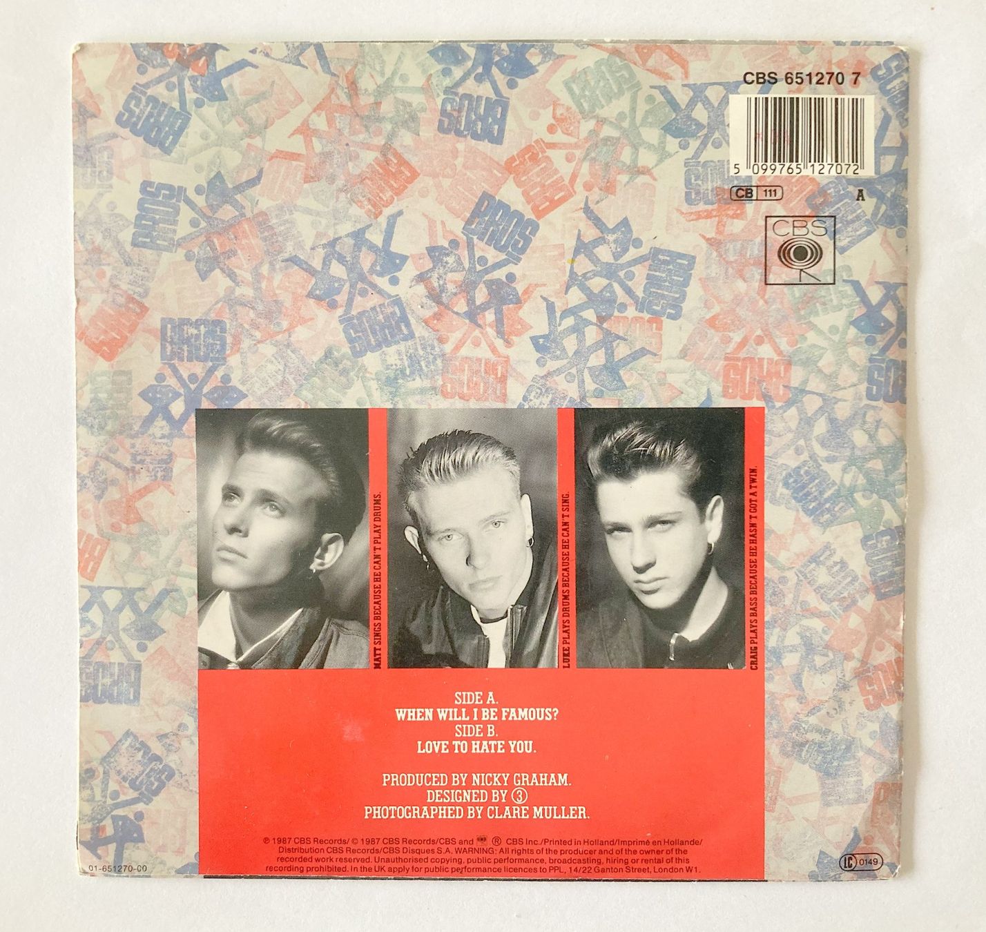 Dischi in vinile: BROS - WHEN WILL I BE FAMOUS ? – Usato da Bottens venduto da hotter-than-hell 1