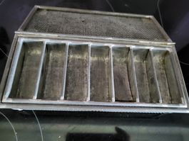 antike  Geldkasse  Metalgeflecht
