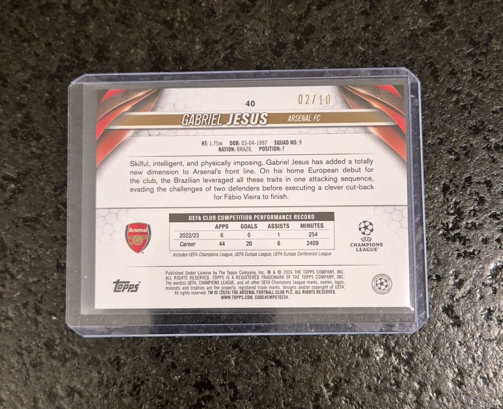 Topps Carte collezionabili: Gabriel Jesus /10 - Arsenal - Topps – Nuovo (secondo la descrizione) da Burg AG venduto da Danoe 1